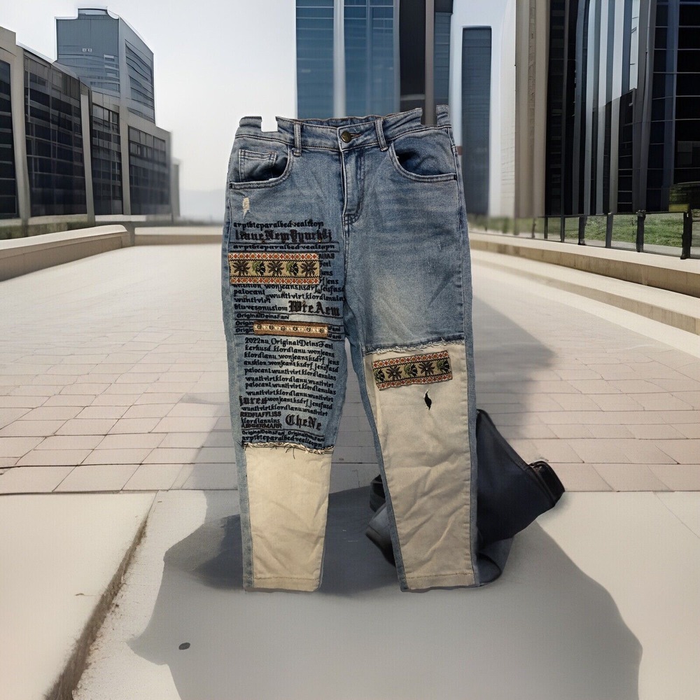 Vintage custom Embroidered Jeans Sz 29